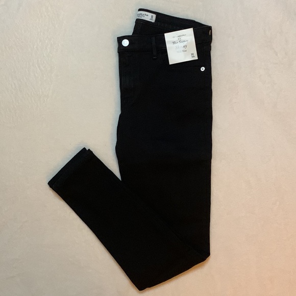 Abercrombie Mid Rise Super Skinny Jeans, Black - Picture 1 of 3